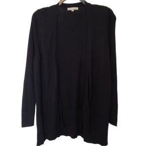 Joan Vass Modal Wool Blend Black Open Front Cardigan Size 0X